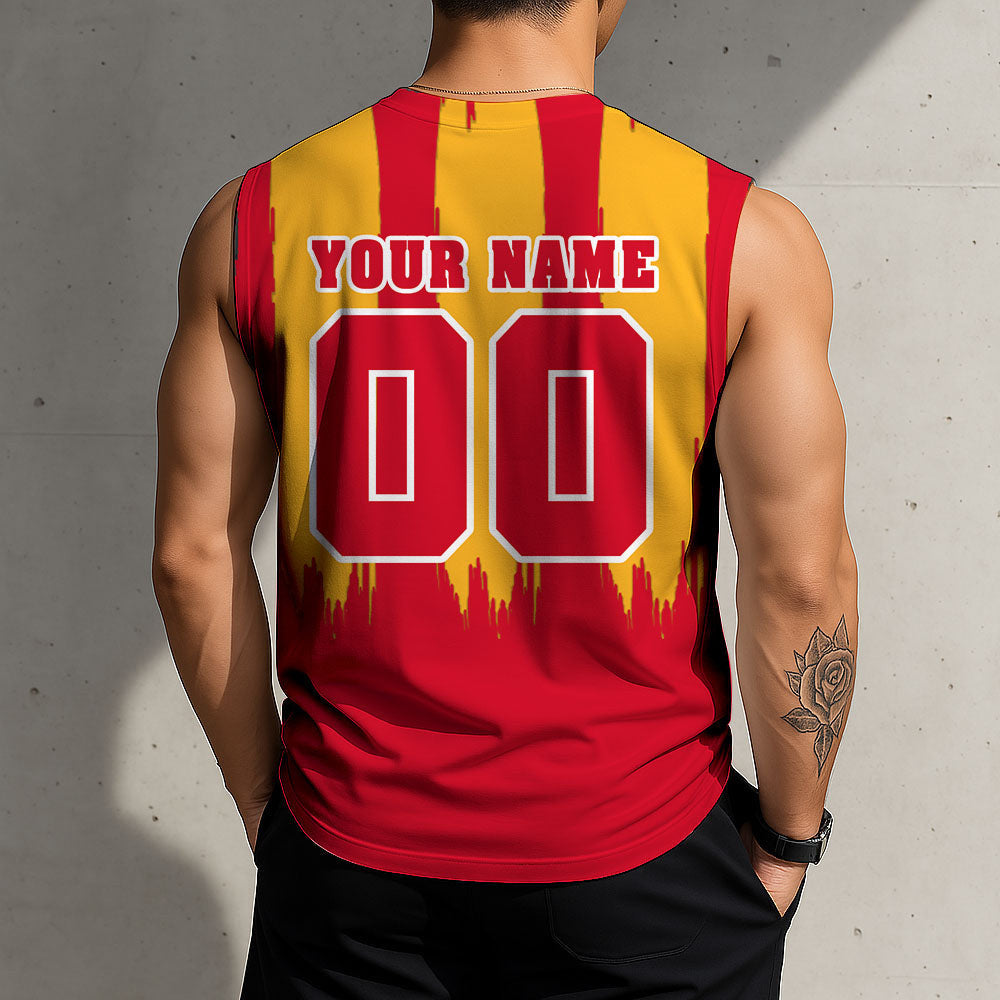 LIMITED EDITION - NEW CUSTOMIZED NHL17 CGF CALGARY FLAMES TANK TOP & GYM SHIRT