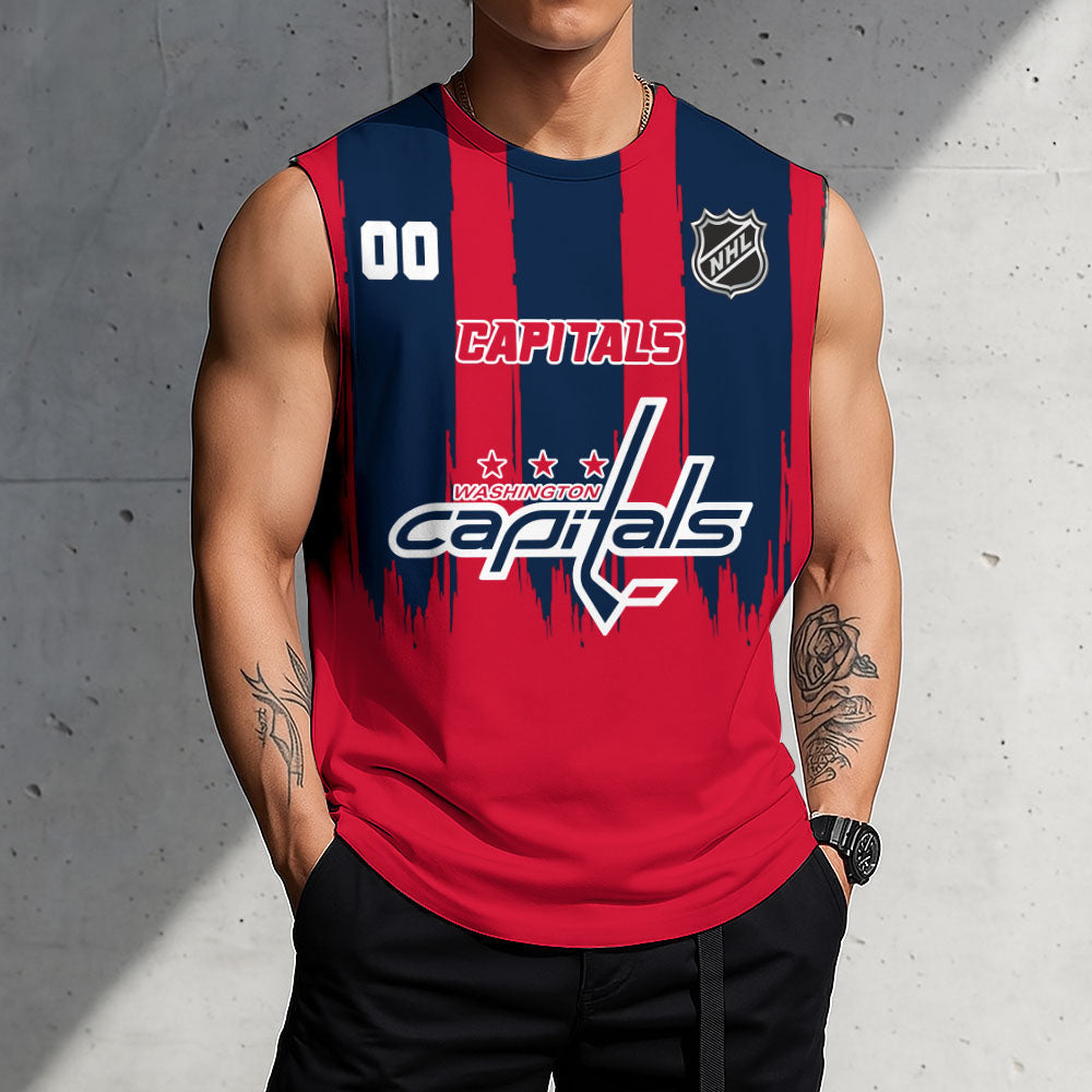 LIMITED EDITION - NEW CUSTOMIZED NHL10 WCP WASHINGTON CAPITALS TANK TOP & GYM SHIRT
