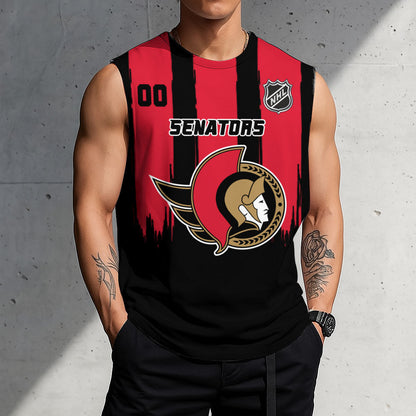 LIMITED EDITION - NEW CUSTOMIZED NHL29 OSN OTTAWA SENATORS TANK TOP & GYM SHIRT