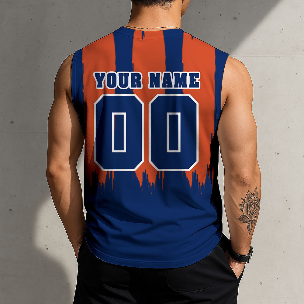 LIMITED EDITION - NEW CUSTOMIZED NHL03 EMO EDMONTON OILERS TANK TOP & GYM SHIRT