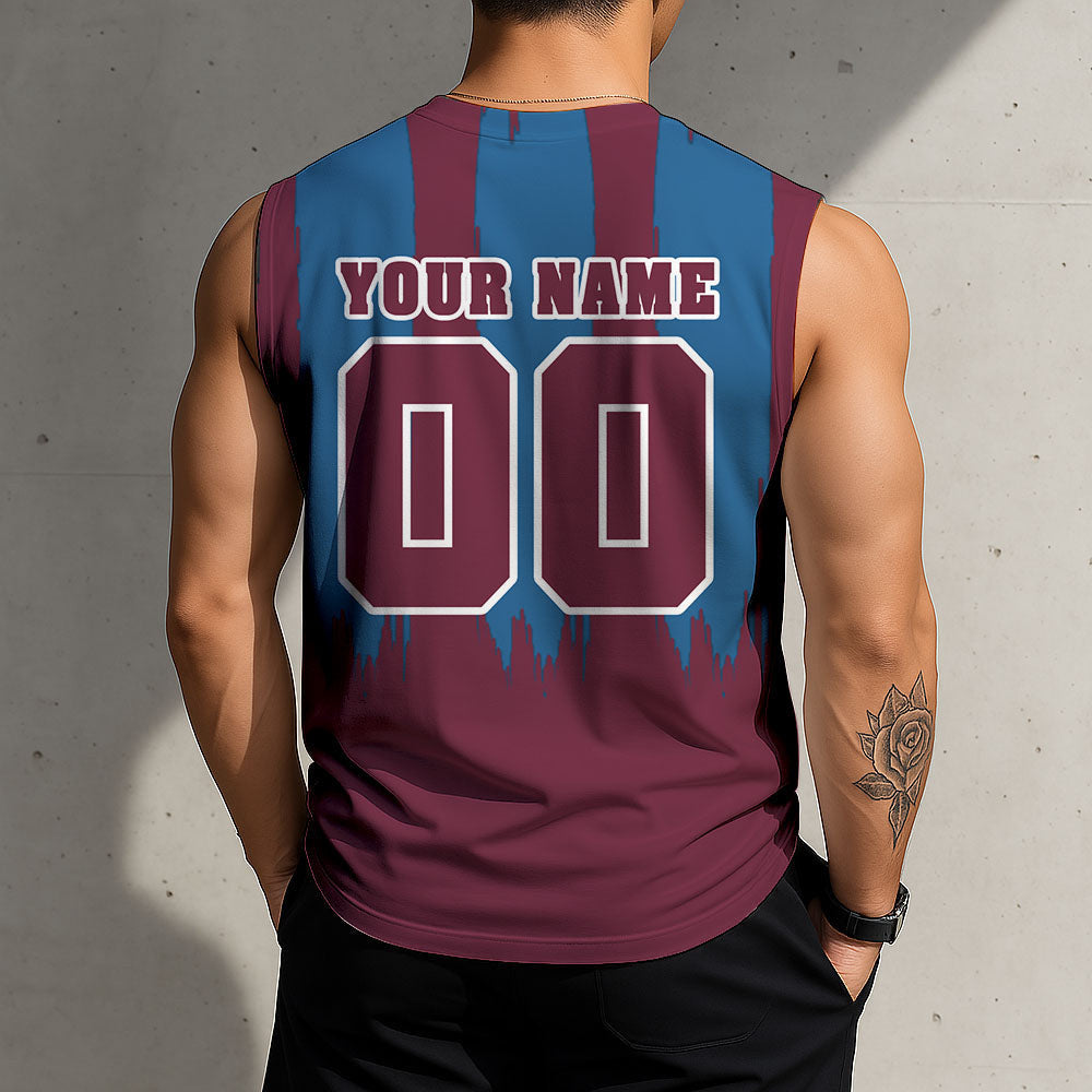 LIMITED EDITION - NEW CUSTOMIZED NHL05 CAL COLORADO AVALANCHE TANK TOP & GYM SHIRT
