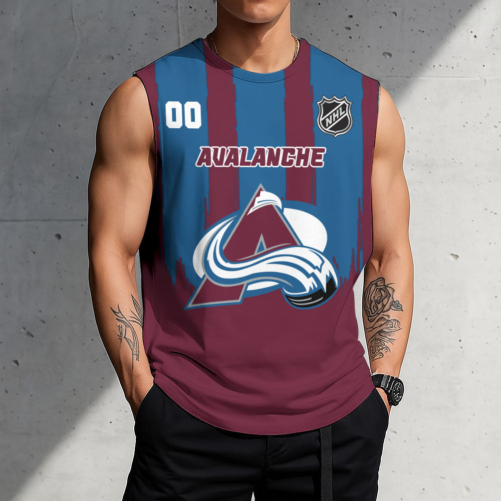 LIMITED EDITION - NEW CUSTOMIZED NHL05 CAL COLORADO AVALANCHE TANK TOP & GYM SHIRT