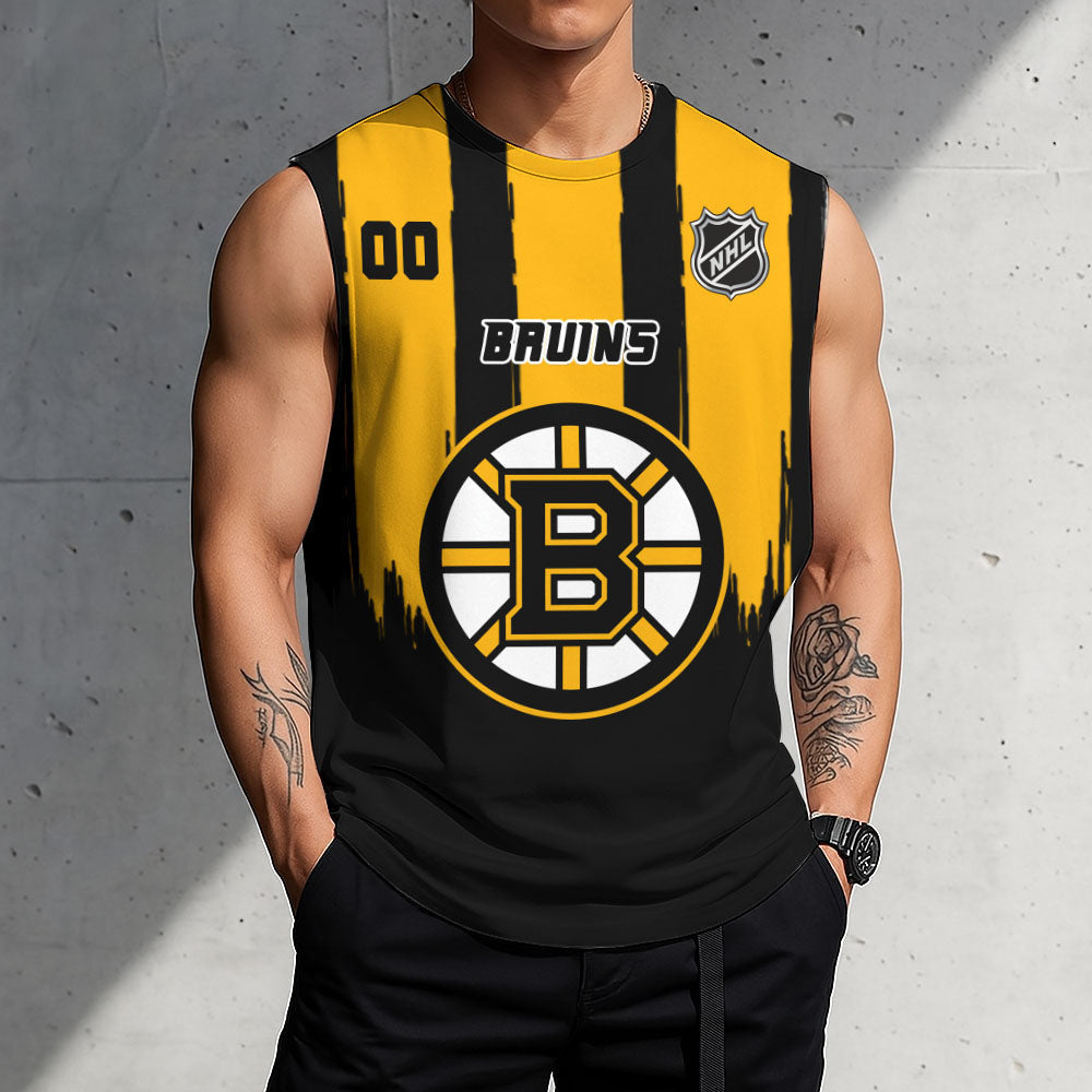 LIMITED EDITION - NEW CUSTOMIZED NHL02 BTB BOSTON BRUINS TANK TOP & GYM SHIRT