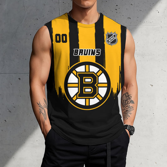 LIMITED EDITION - NEW CUSTOMIZED NHL02 BTB BOSTON BRUINS TANK TOP & GYM SHIRT