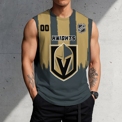 LIMITED EDITION - NEW CUSTOMIZED NHL04 VGK VEGAS GOLDEN KNIGHTS TANK TOP & GYM SHIRT