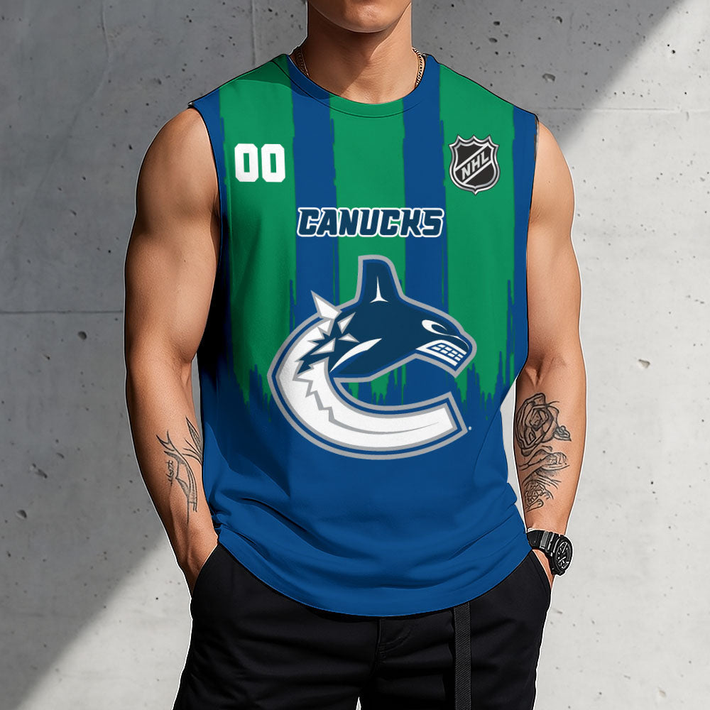 LIMITED EDITION - NEW CUSTOMIZED NHL19 VCC VANCOUVER CANUCKS TANK TOP & GYM SHIRT