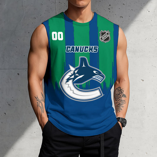 LIMITED EDITION - NEW CUSTOMIZED NHL19 VCC VANCOUVER CANUCKS TANK TOP & GYM SHIRT