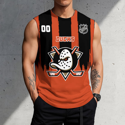 LIMITED EDITION - NEW CUSTOMIZED NHL09 AHD ANAHEIM DUCKS TANK TOP & GYM SHIRT