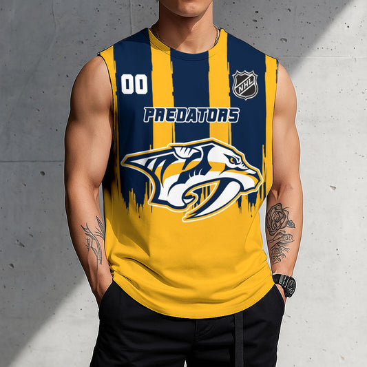 LIMITED EDITION - NEW CUSTOMIZED NHL31 NVP NASHVILLE PREDATORS TANK TOP & GYM SHIRT