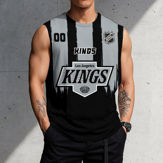 LIMITED EDITION - NEW CUSTOMIZED NHL16 LAK LOS ANGELES KINGS TANK TOP & GYM SHIRT