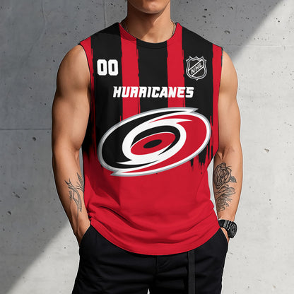 LIMITED EDITION - NEW CUSTOMIZED NHL07 CLH CAROLINA HURRICANES TANK TOP & GYM SHIRT