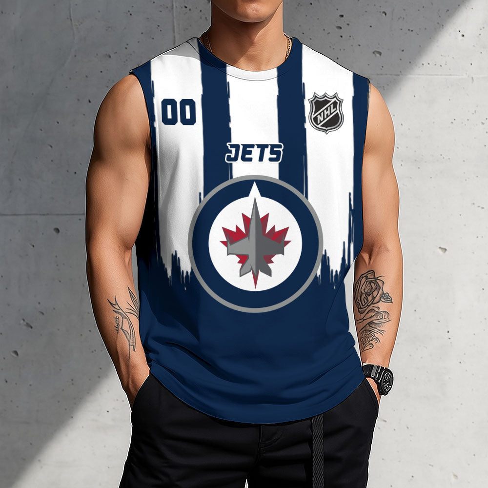 LIMITED EDITION - NEW CUSTOMIZED NHL21 WPJ WINNIPEG JETS TANK TOP & GYM SHIRT