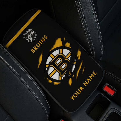 LIMITED EDITION - NEW CUSTOMIZED NHL02 BTB BOSTON BRUINS CAR ARMREST PAD COVER
