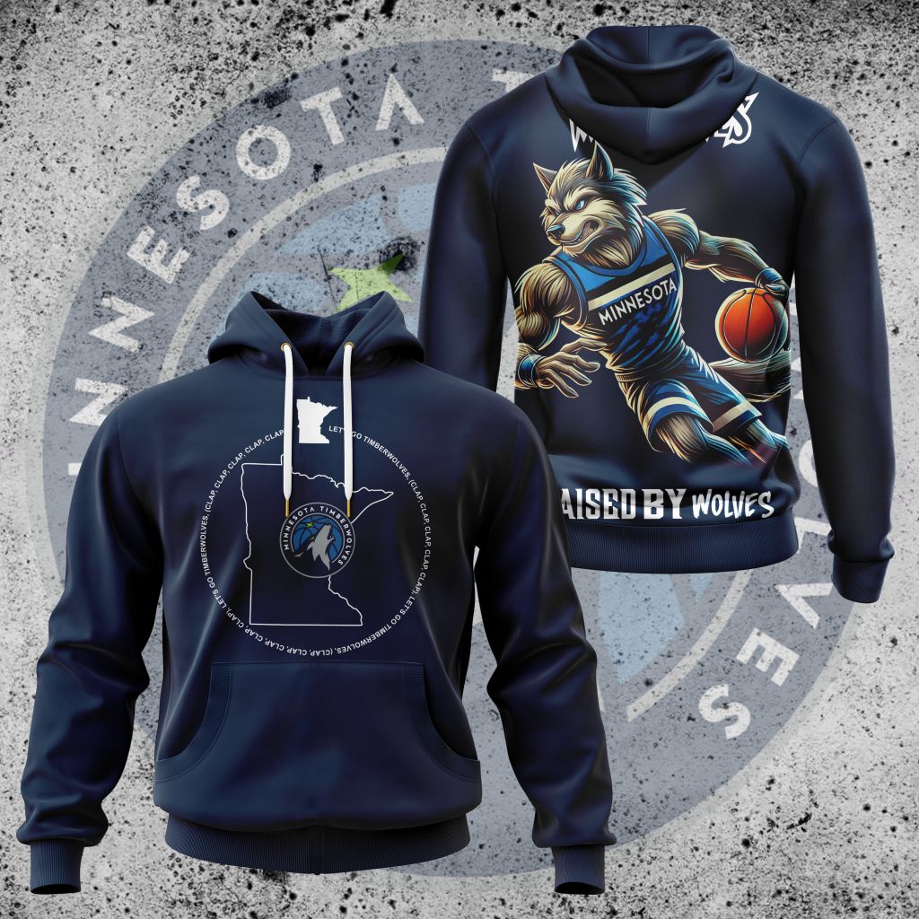 LIMITED EDITION - NEW CUSTOMIZED NBA05 MT MINNESOTA TIMBERWOLVES UNISEX HOODIE (KIDS & ADULTS)