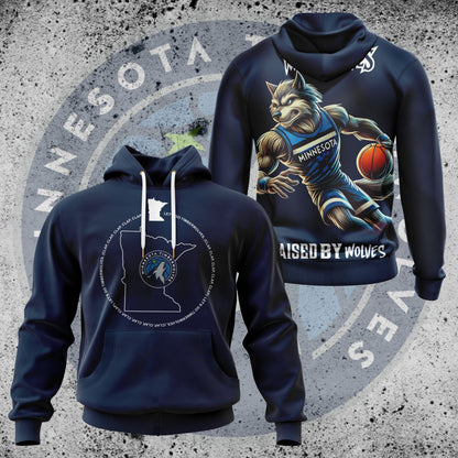 LIMITED EDITION - NEW CUSTOMIZED NBA05 MT MINNESOTA TIMBERWOLVES UNISEX HOODIE (KIDS & ADULTS)