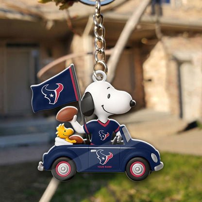 LIMITED EDITION - NEW CUSTOMIZED NFL15 HTT HOUSTON TEXANS SPECIAL CAR SNOOPDOG KEYCHAIN
