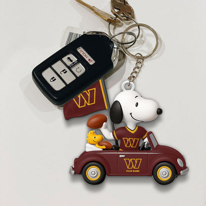 LIMITED EDITION - NEW CUSTOMIZED NFL12 WTC WASHINGTON COMMANDERS SPECIAL CAR SNOOPDOG KEYCHAIN