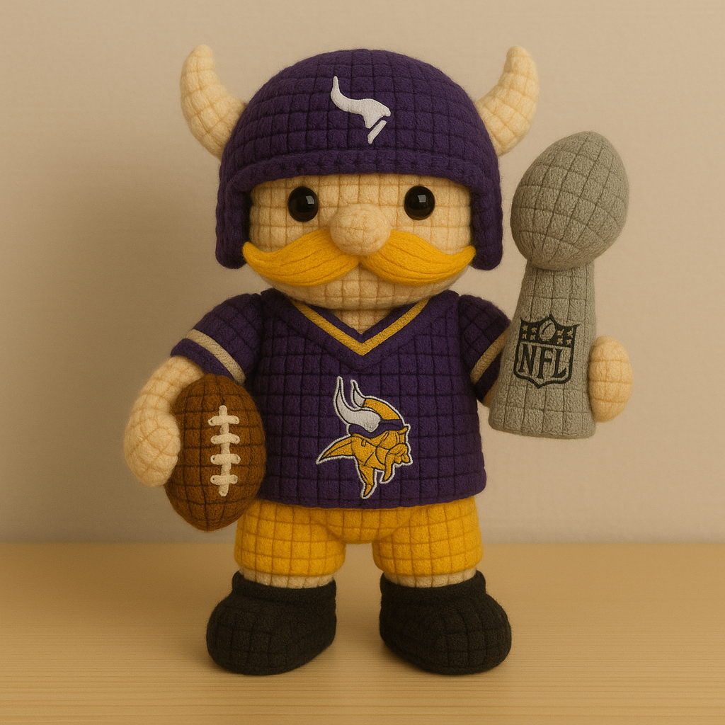 LIMITED EDITION - NEW PREMIUM NFL05 MNVK MINNESOTA VIKINGS HANDMADE CROCHET