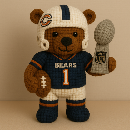 LIMITED EDITION - NEW PREMIUM NFL26 CCB CHICAGO BEARS HANDMADE  CROCHET