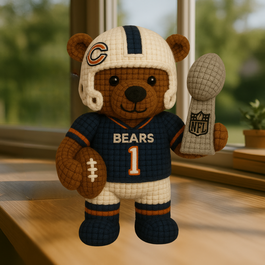 LIMITED EDITION - NEW PREMIUM NFL26 CCB CHICAGO BEARS HANDMADE  CROCHET