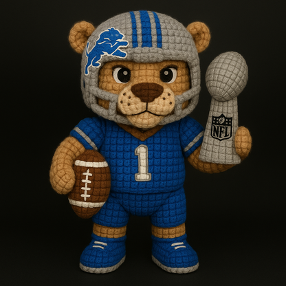 LIMITED EDITION - NEW PREMIUM NFL04 DTL DETROIT LIONS HANDMADE CROCHET