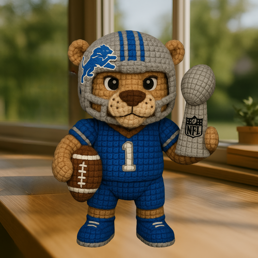 LIMITED EDITION - NEW PREMIUM NFL04 DTL DETROIT LIONS HANDMADE CROCHET