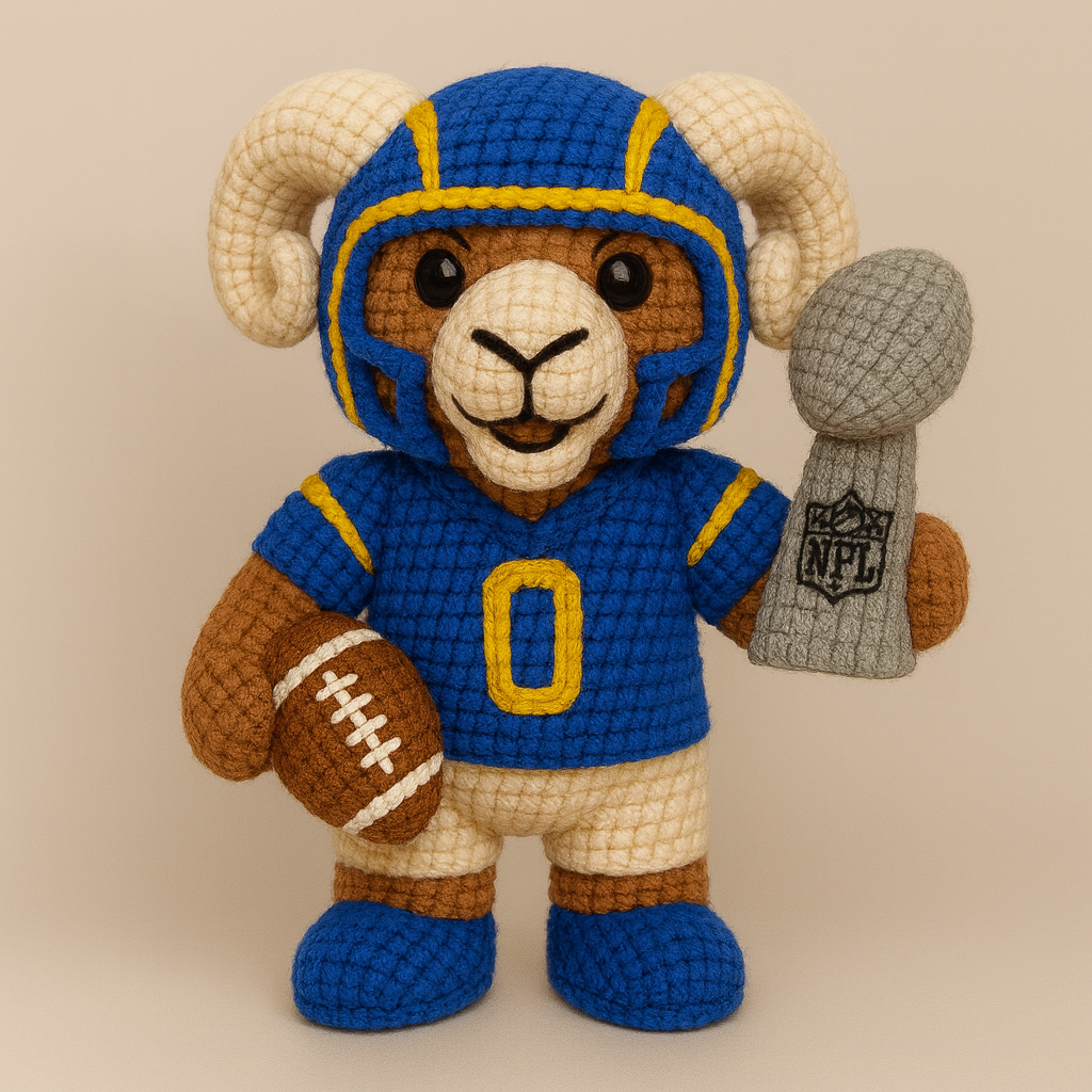 LIMITED EDITION - NEW PREMIUM NFL22 LAR LOS ANGELES RAMS HANDMADE CROCHET