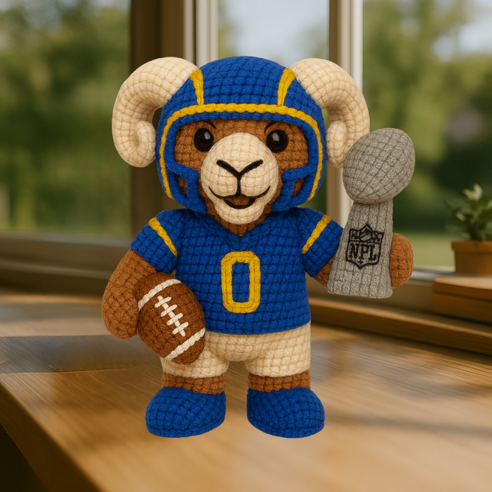 LIMITED EDITION - NEW PREMIUM NFL22 LAR LOS ANGELES RAMS HANDMADE CROCHET