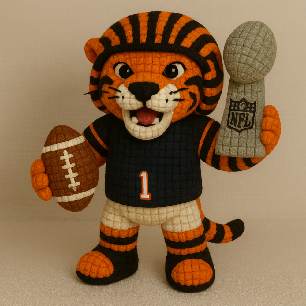 LIMITED EDITION - NEW PREMIUM NFL16 CCB CINCINNATI BENGALS HANDMADE CROCHET