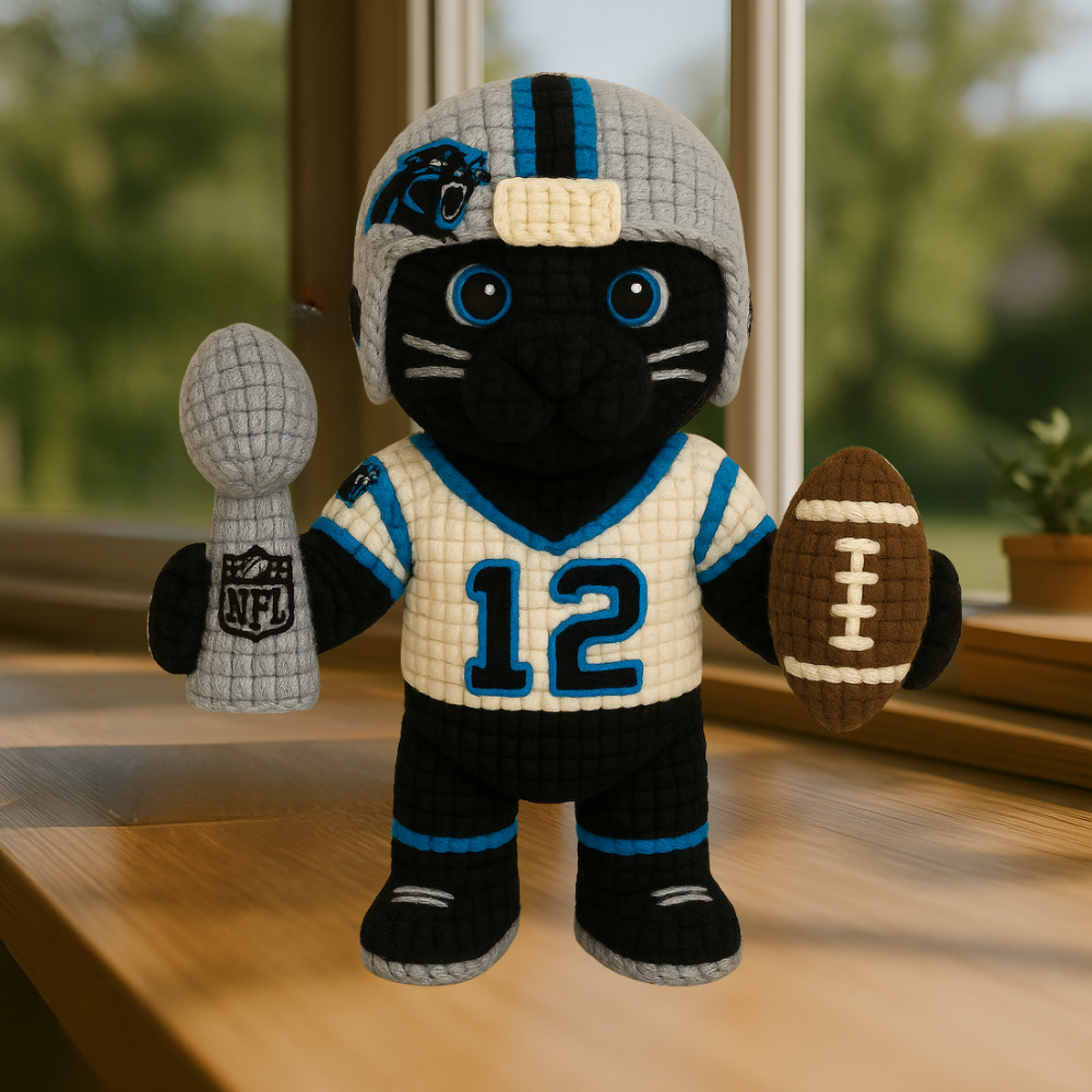 LIMITED EDITION - NEW PREMIUM NFL23 CLP CAROLINA PANTHERS HANDMADE CROCHET