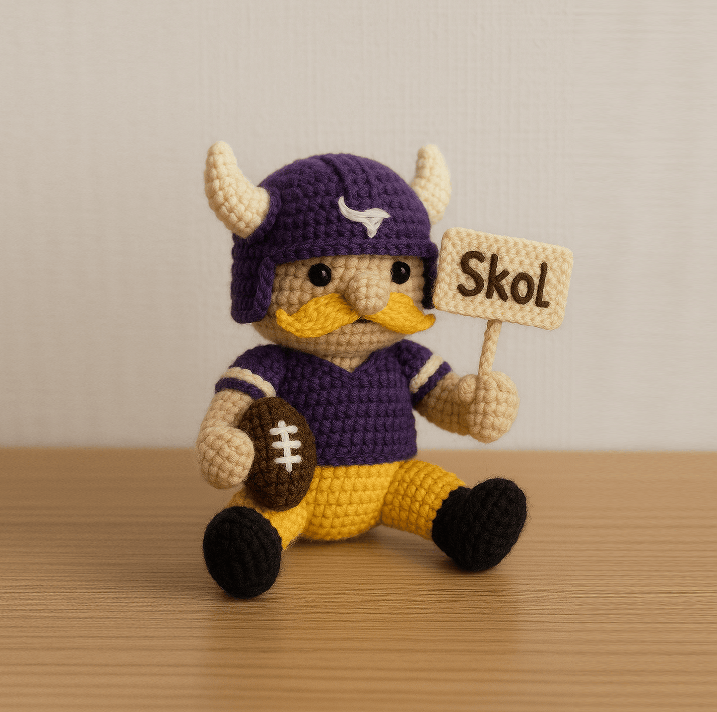 LIMITED EDITION - NEW PREMIUM NFL05 MNVK MINNESOTA VIKINGS HANDMADE CROCHET