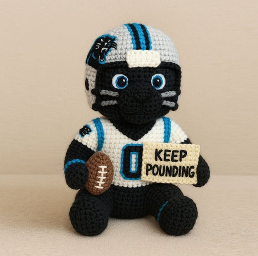LIMITED EDITION - NEW PREMIUM NFL23 CLP CAROLINA PANTHERS HANDMADE CROCHET