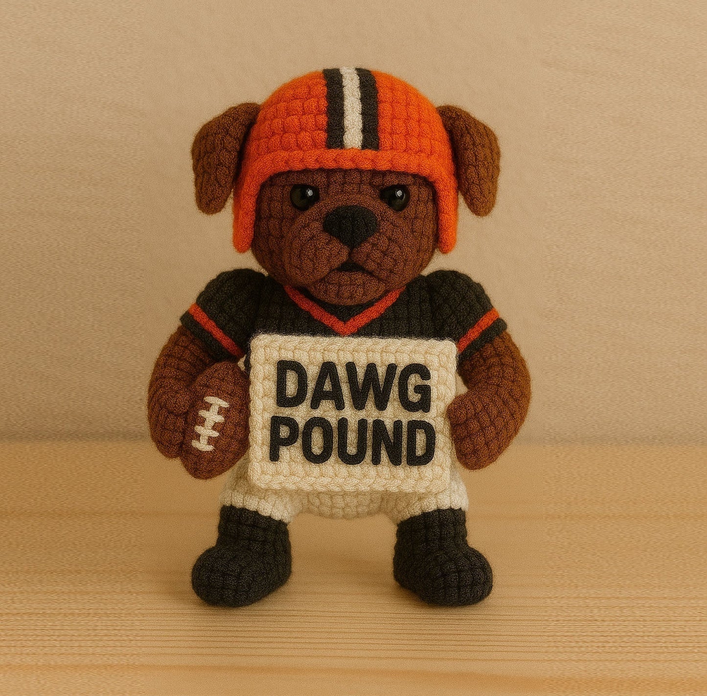 LIMITED EDITION - NEW PREMIUM NFL29 CLB CLEVELAND BROWNS HANDMADE CROCHET