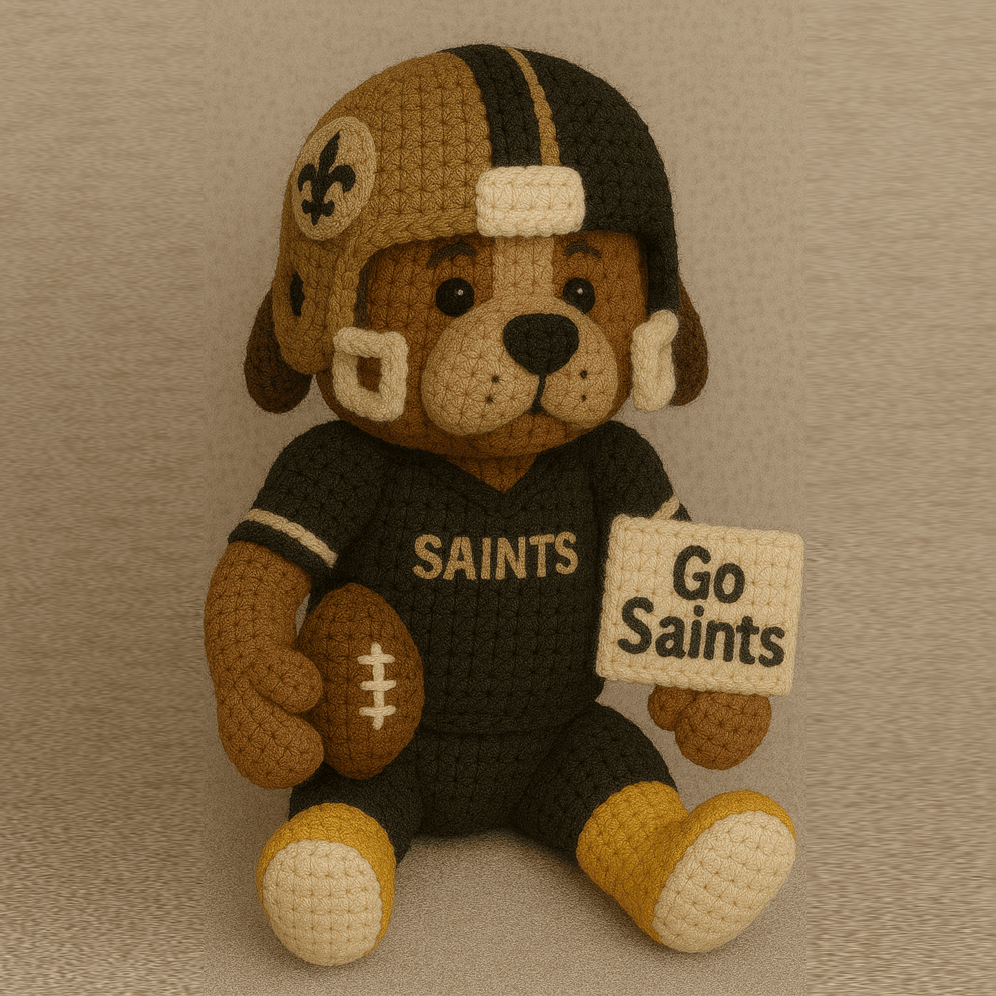 LIMITED EDITION - NEW PREMIUM NFL24 NOS NEW ORLEANS SAINTS HANDMADE CROCHET