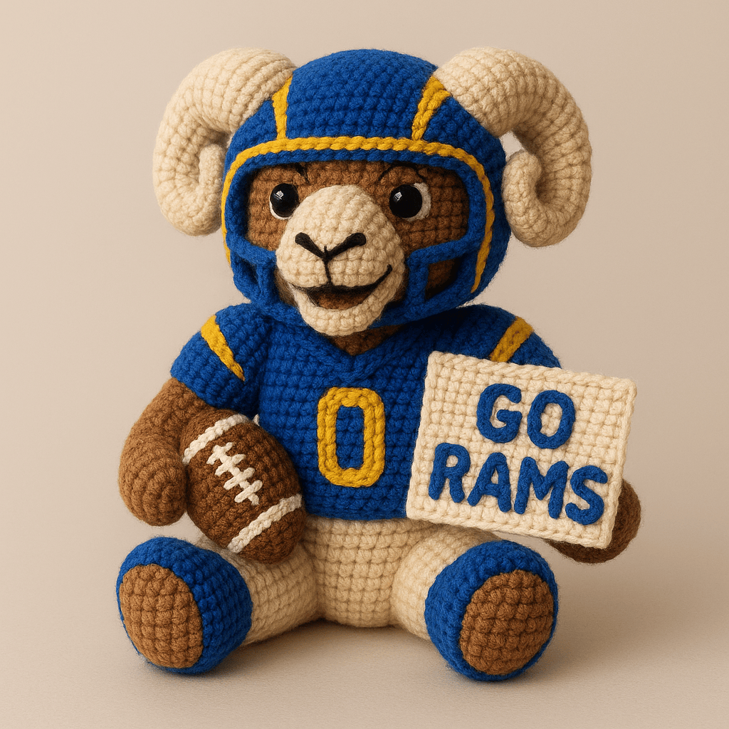 LIMITED EDITION - NEW PREMIUM NFL22 LAR LOS ANGELES RAMS HANDMADE CROCHET