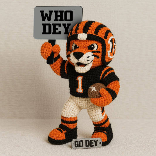 LIMITED EDITION - NEW PREMIUM NFL16 CCB CINCINNATI BENGALS HANDMADE CROCHET