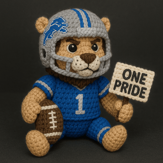 LIMITED EDITION - NEW PREMIUM NFL04 DTL DETROIT LIONS HANDMADE CROCHET