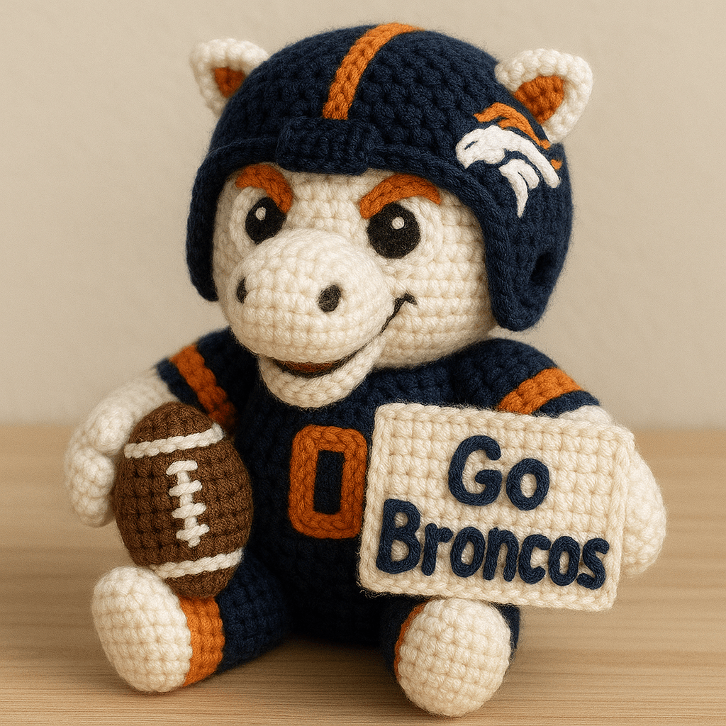 LIMITED EDITION - NEW PREMIUM NFL13 DVB DENVER BRONCOS HANDMADE CROCHET