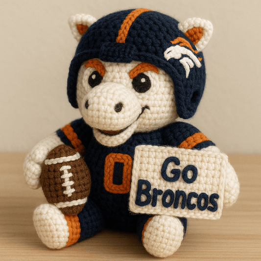 LIMITED EDITION - NEW PREMIUM NFL13 DVB DENVER BRONCOS HANDMADE CROCHET