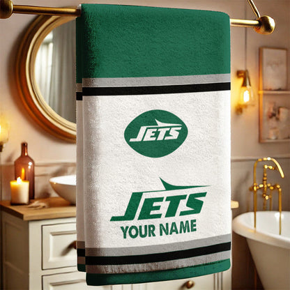 LIMITED EDITION - NEW CUSTOMIZED NFL25 NYJ NEW YORK JETS BATH TOWEL