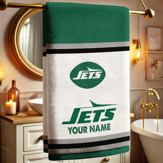 LIMITED EDITION - NEW CUSTOMIZED NFL25 NYJ NEW YORK JETS BATH TOWEL