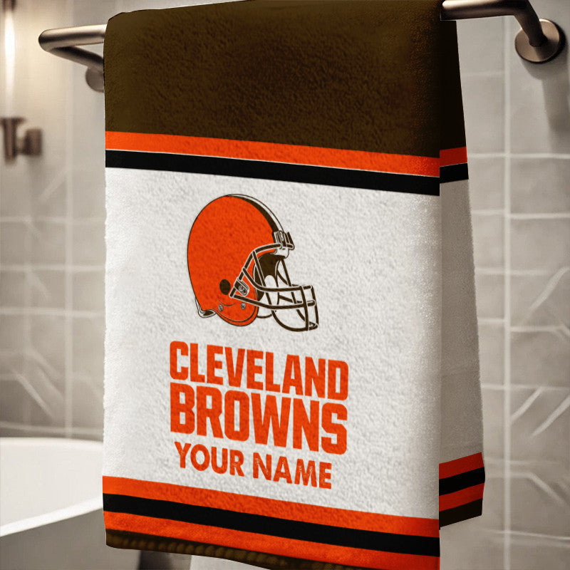 LIMITED EDITION - NEW CUSTOMIZED NFL29 CLB CLEVELAND BROWNS BATH TOWEL