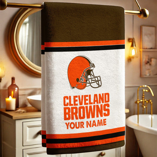 LIMITED EDITION - NEW CUSTOMIZED NFL29 CLB CLEVELAND BROWNS BATH TOWEL