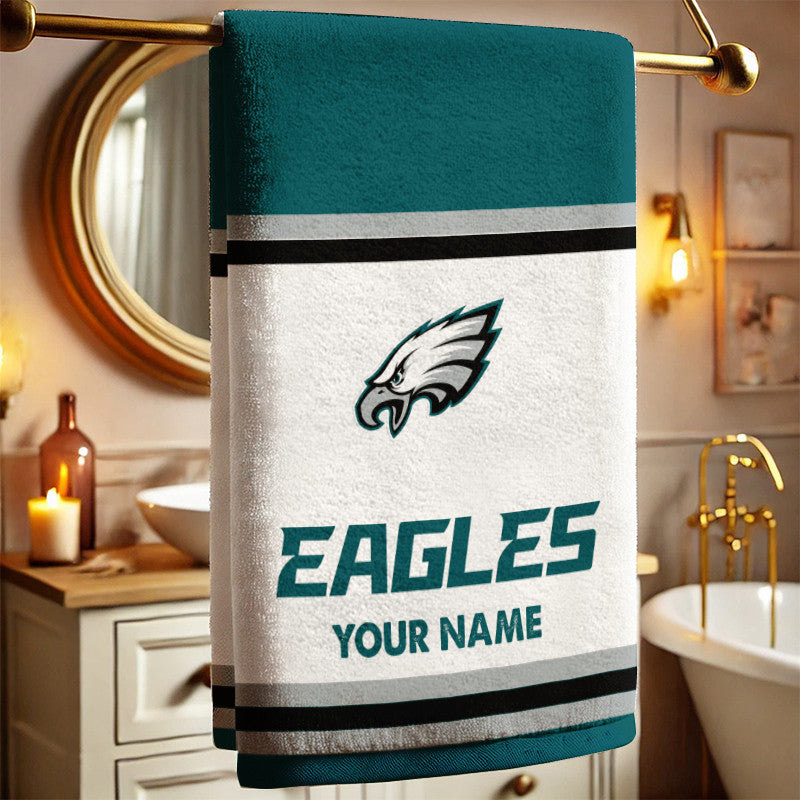 LIMITED EDITION - NEW CUSTOMIZED NFL02 PPE PHILADELPHIA EAGLES BATH TOWEL