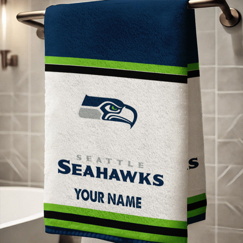 LIMITED EDITION - NEW CUSTOMIZED NFL06 SSH SEATTLE SEAHAWKS BATH TOWEL