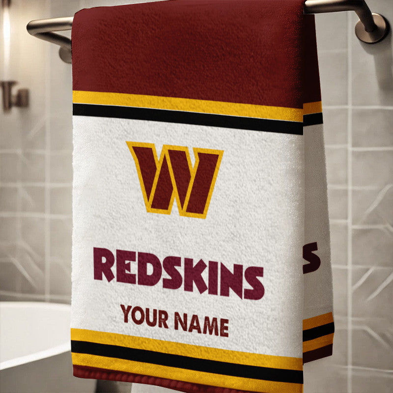 LIMITED EDITION - NEW CUSTOMIZED NFL12 WTC WASHINGTON COMMANDERS BATH TOWEL