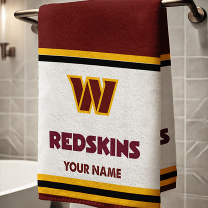 LIMITED EDITION - NEW CUSTOMIZED NFL12 WTC WASHINGTON COMMANDERS BATH TOWEL