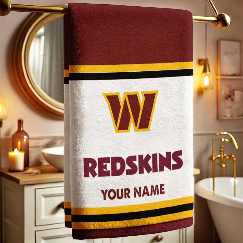 LIMITED EDITION - NEW CUSTOMIZED NFL12 WTC WASHINGTON COMMANDERS BATH TOWEL
