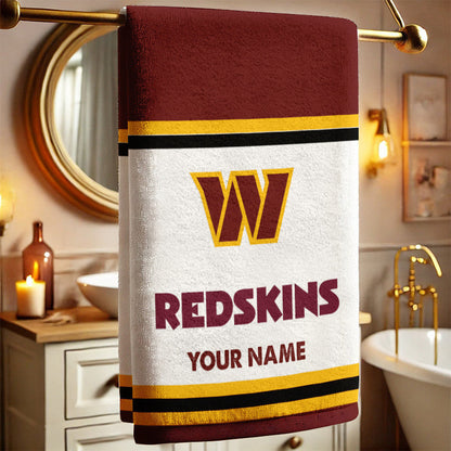 LIMITED EDITION - NEW CUSTOMIZED NFL12 WTC WASHINGTON COMMANDERS BATH TOWEL