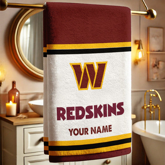 LIMITED EDITION - NEW CUSTOMIZED NFL12 WTC WASHINGTON COMMANDERS BATH TOWEL